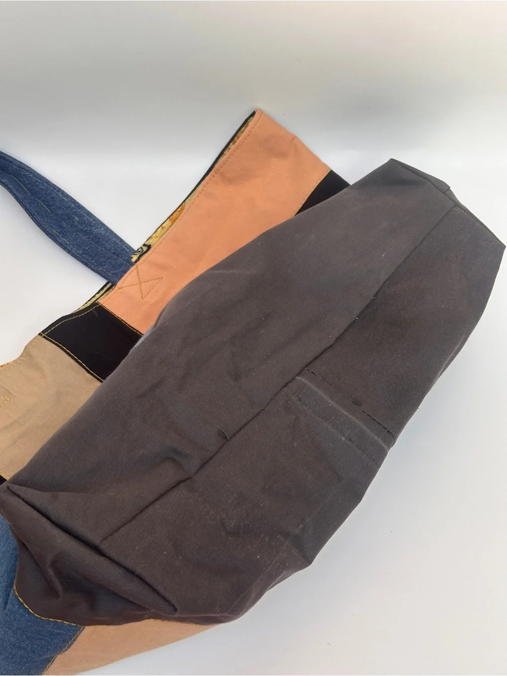 The Mosaic Tote Handmade Upcycled Denim Patchwork Tote Bag Oversized‎